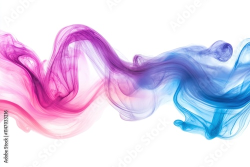 Alcohol ink with, flowing colors in pink, purple, and blue. The background is white Generative AI