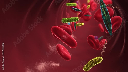 Bacteria in Vessel Red Blood Cells