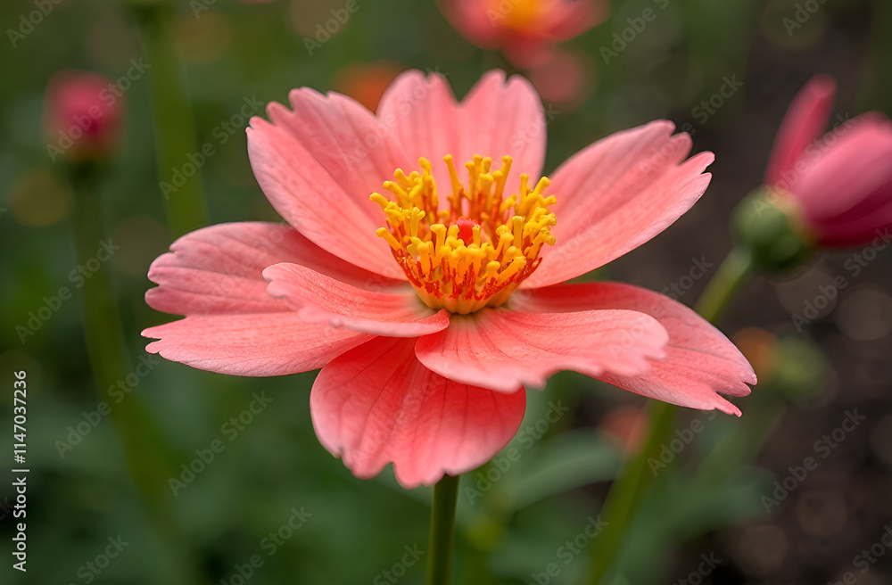 Close-up of vibrant pink cosmos flower in bloom Close-up of vibrant pink cosmos flower in bloom