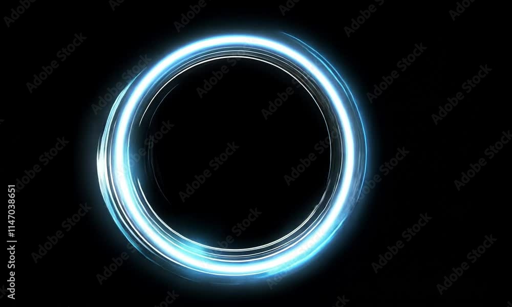 blue neon circle light line tech background ai generated video concept blue neon circle light line tech background ai generated video concept