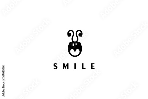 Template logo design solution with funny smile image