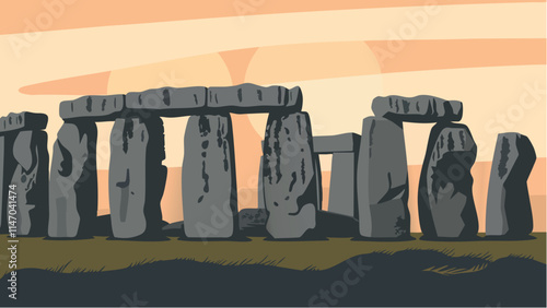 The Stonehenge Mystique in Simple Lines.eps