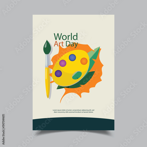 world art day vertical poster template Illustration