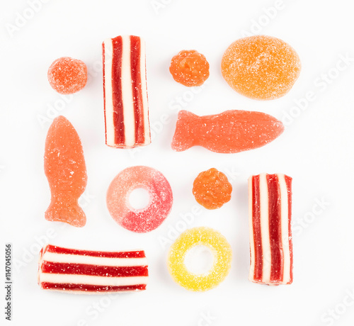 Swedish Candy, Colorful Candy, Gummy Candy, Candy Background, Trendy Food, Food Background, Candy Macro Photo, Gummy Fish Candy, Chewy Candy Background