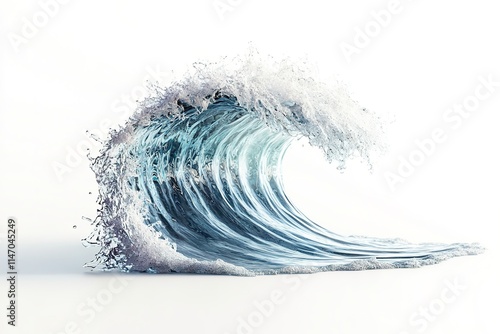 Dynamic ocean wave captures movement and energy, showcasing intr photo