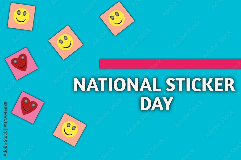 Fototapeta premium concept with letters and text national sticker day 