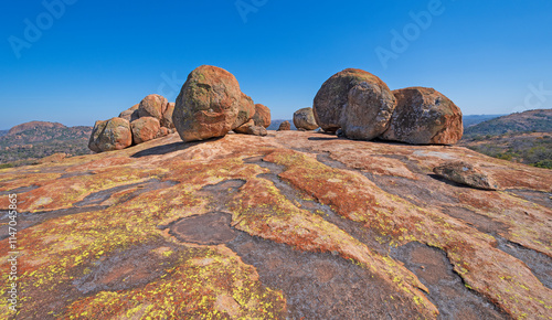 Distinctive Granite Boulders on a Barren Mountain Top