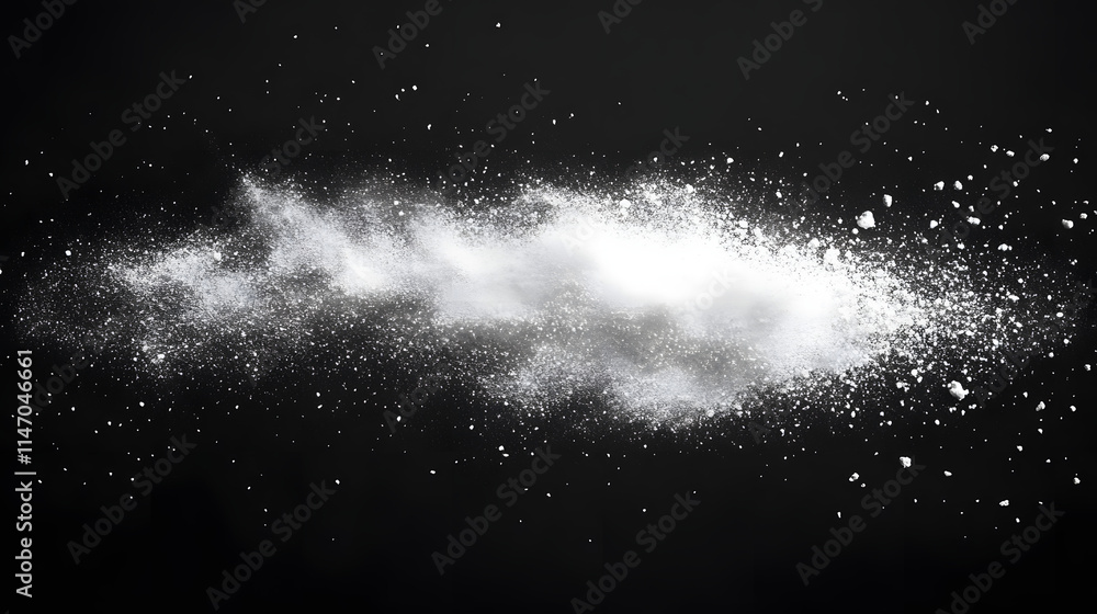 Elaborate Visual Depiction of Fine Powders and Intricate Dust Particles on Dark Background Elaborate Visual Depiction of Fine Powders and Intricate Dust Particles on Dark Background