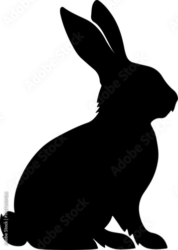 rabbit black silhouette vector logo