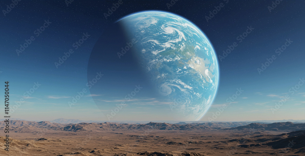 火星の地表からみた地球の姿 火星の地表からみた地球の姿