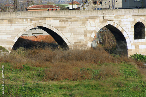 Mustafa Pasha Bridge, located in Corlu, Tekirdag, Turkey, was built in the 17th century. photo