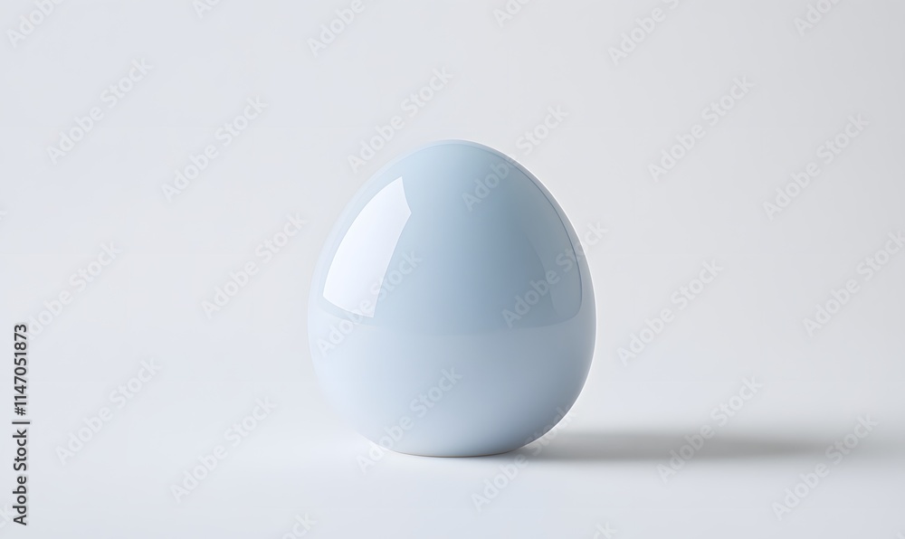 Smooth blue egg on a white background, softly lit. Smooth blue egg on a white background, softly lit.