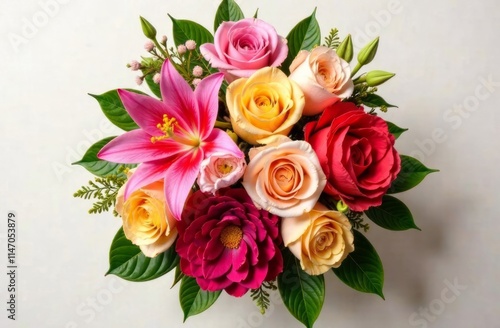 bouquet of flowers on white