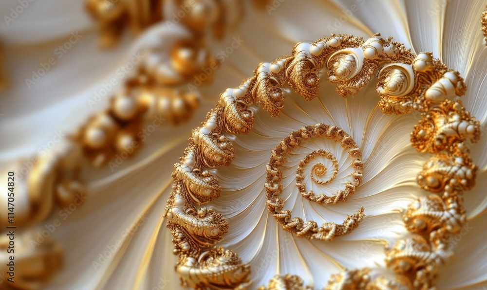 Ornate gold spiral, creamy background, abstract design. Ornate gold spiral, creamy background, abstract design.