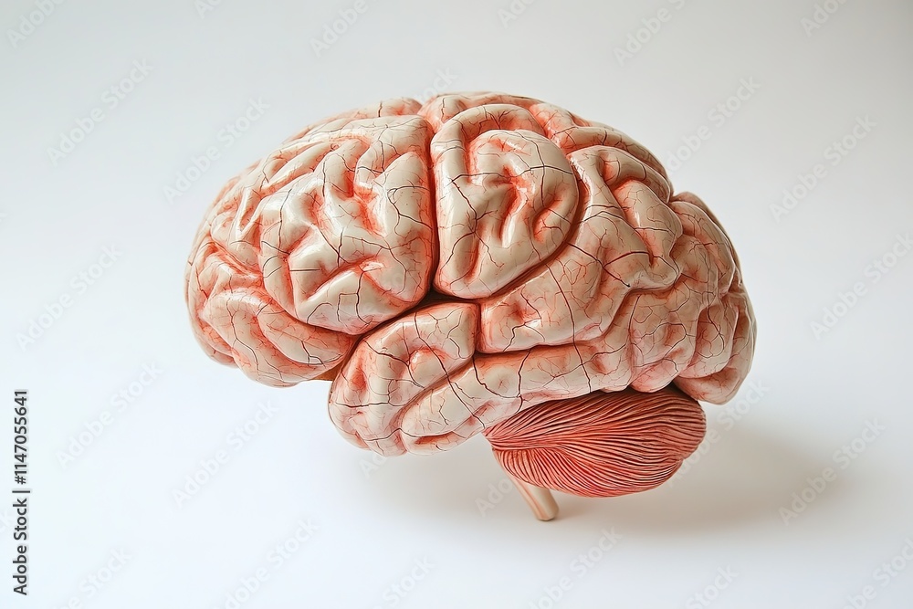 Unique representation of human brain showcasing intricate detail Unique representation of human brain showcasing intricate detail