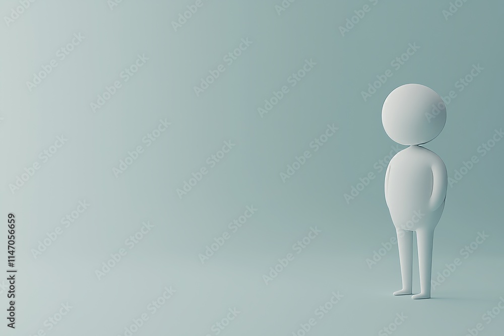 A 3D representation of a human figure with an empty chat bubble. A 3D representation of a human figure with an empty chat bubble.