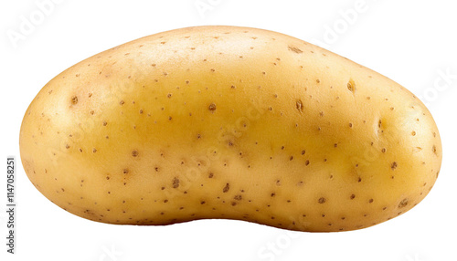 Fresh raw potato vegetable with skin isolated on transparent background