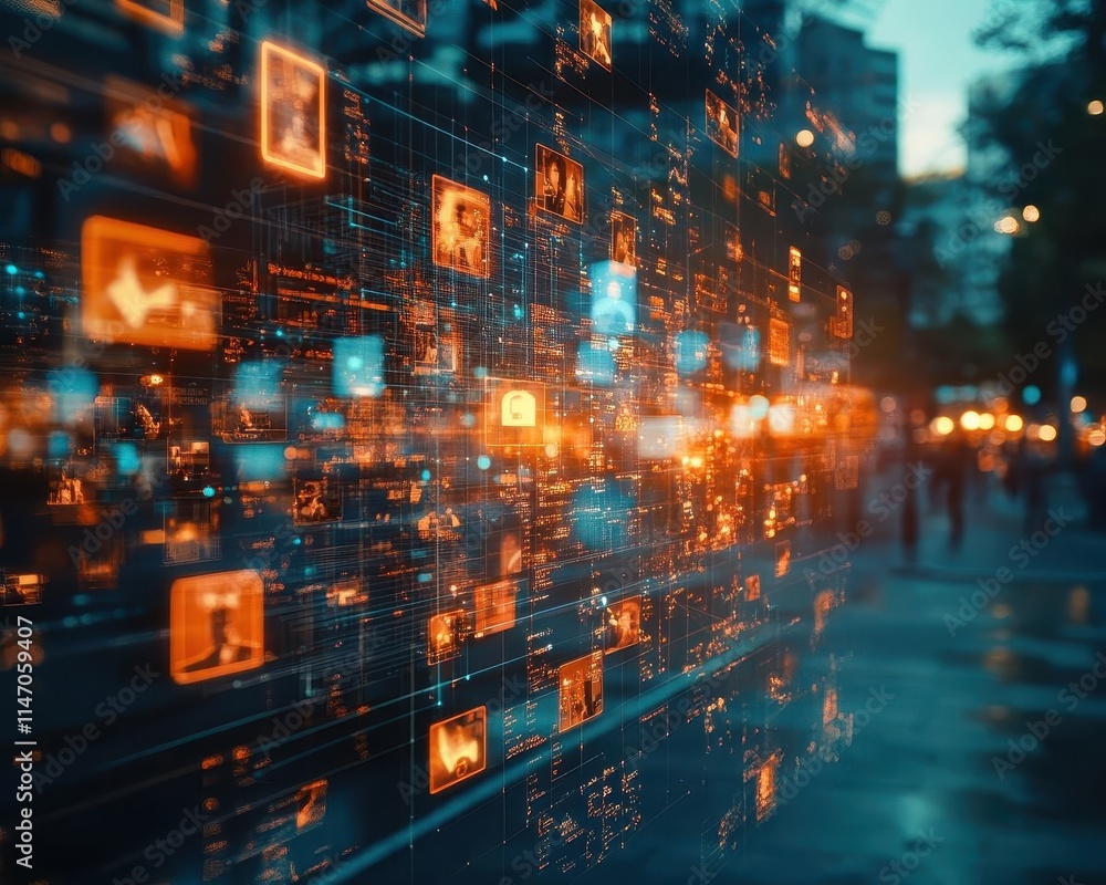 Fototapeta premium A glowing video thumbnail displaying comments from new connections, captured in a sunny studio