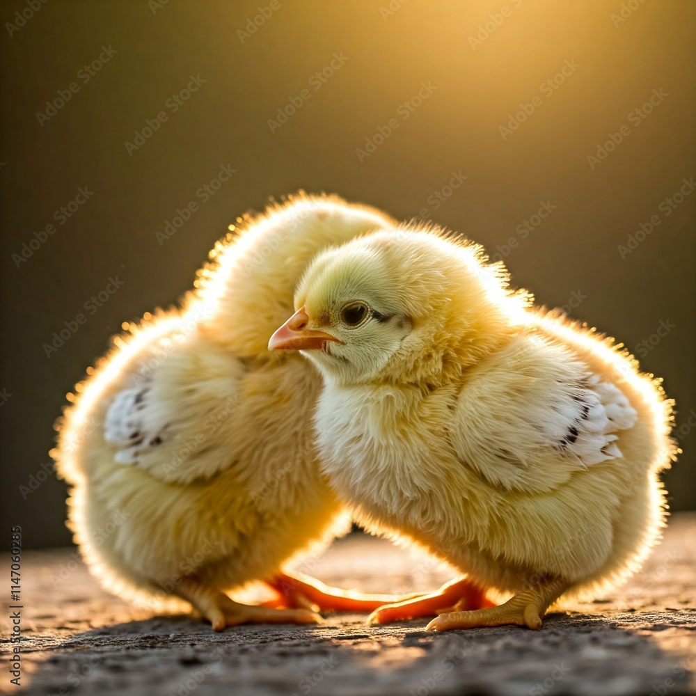 Obraz premium baby chicken on a farm