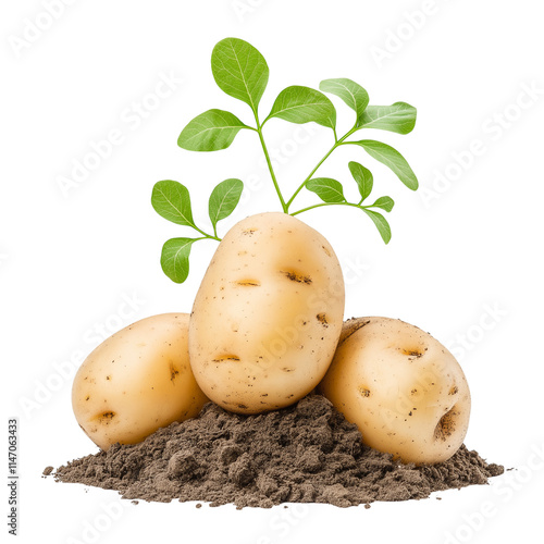 potatoes with leaves photo