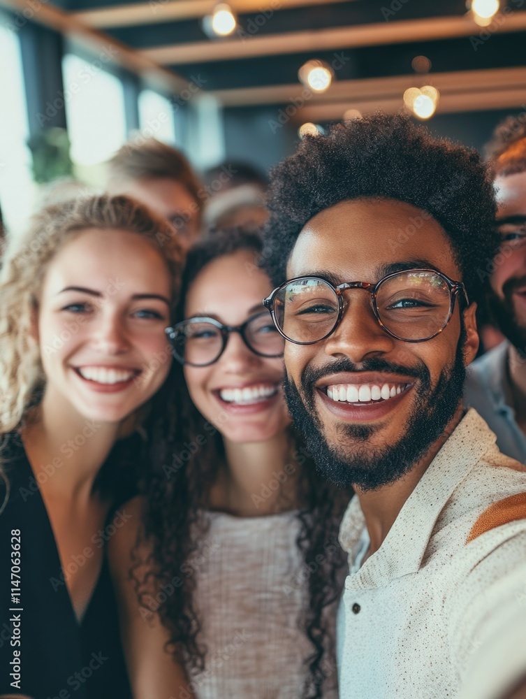 Joyous Celebration: A Group Selfie at a Party or Event Joyous Celebration: A Group Selfie at a Party or Event