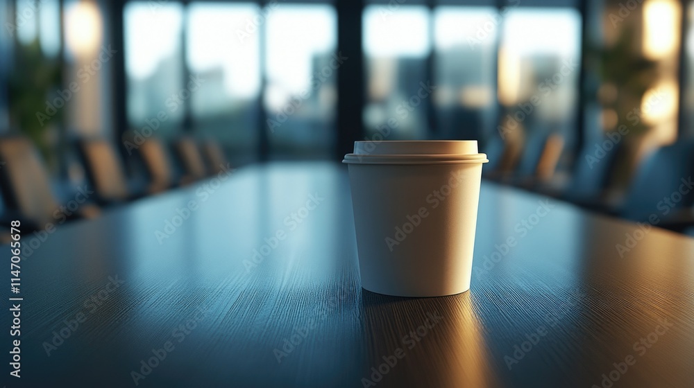 Coffee Cup on Conference Table Coffee Cup on Conference Table