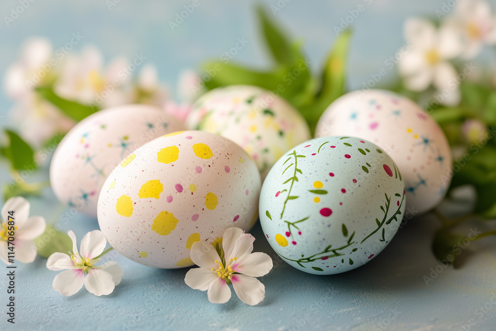 Fototapeta premium painted easter eggs for spring