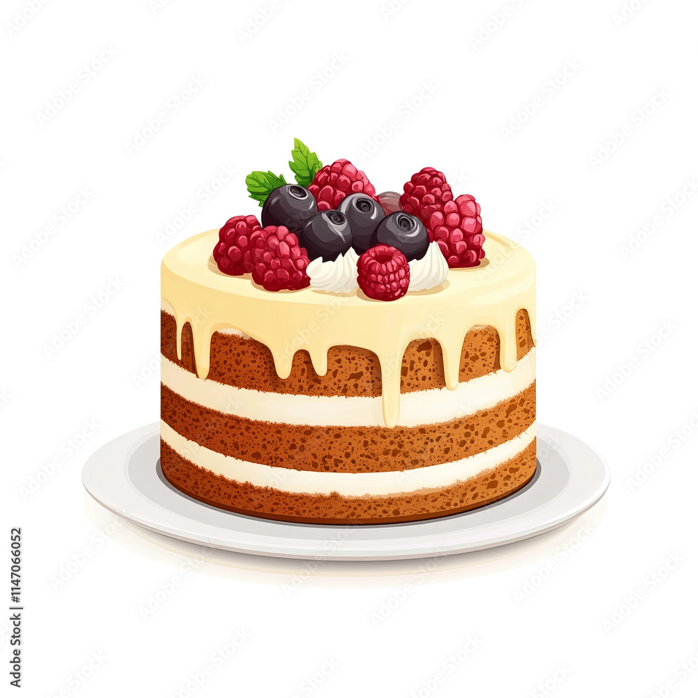 chocolate cake icon with cherry white background chocolate cake icon with cherry white background