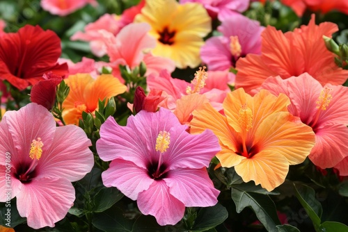 Wallpaper Mural Stunning Colorful Hibiscus Flowers Torontodigital.ca