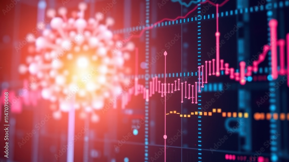 Fototapeta premium Data analysis science and big data with AI technology