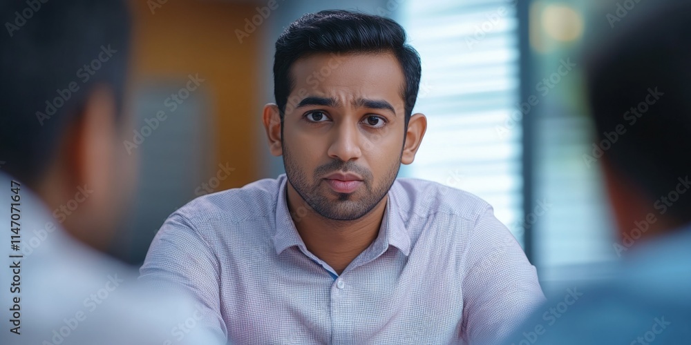 Indian Businessman Pondering Decision Indian Businessman Pondering Decision