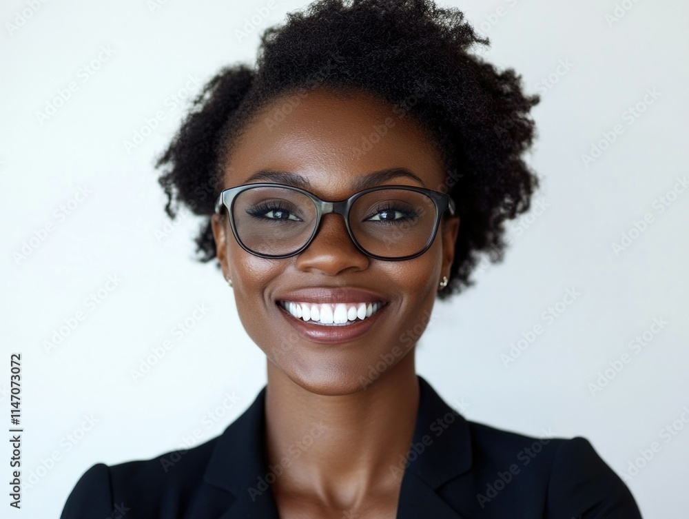 Professional Black Woman Smiling in Business Attire Professional Black Woman Smiling in Business Attire
