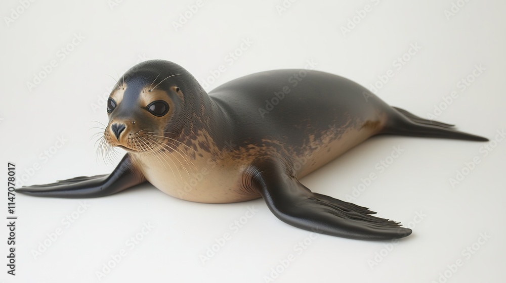 Obraz premium Realistic seal sculpture showcasing smooth textures and gentle e