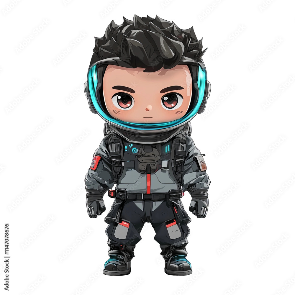a space hunter cartoon character white background a space hunter cartoon character white background