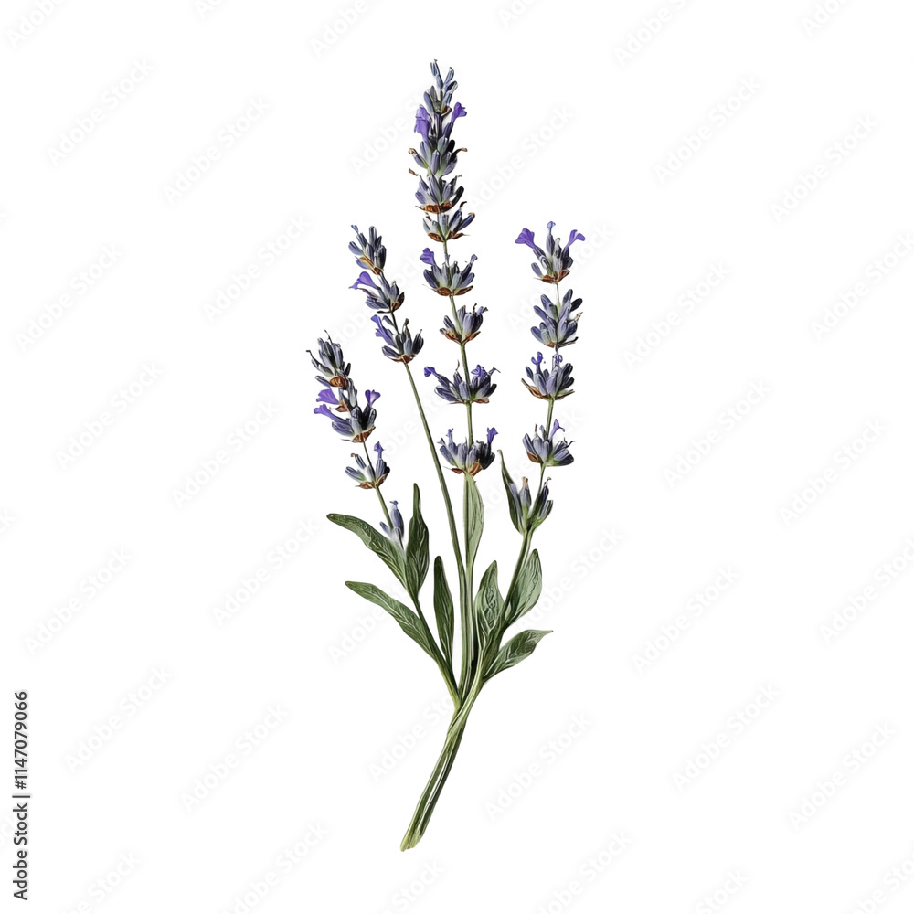 Obraz premium a sprig of levender in the center white background