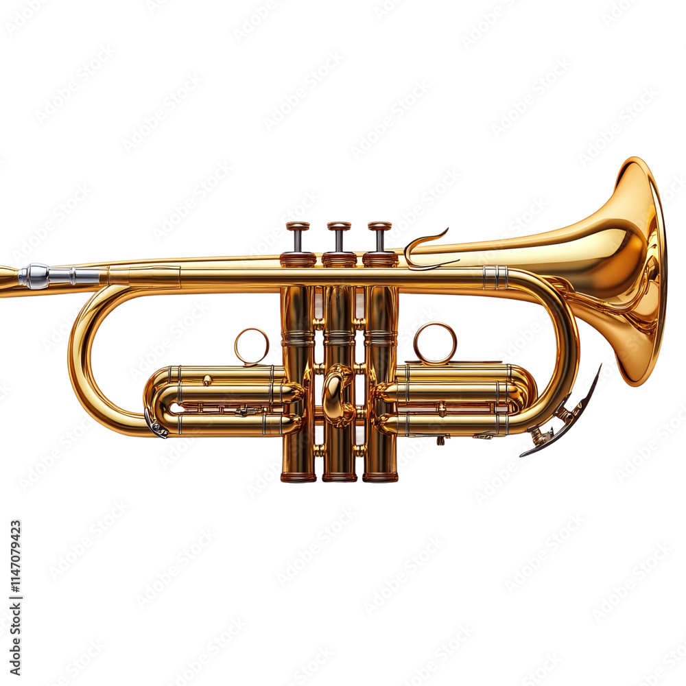 Obraz premium trompet music intrument white background