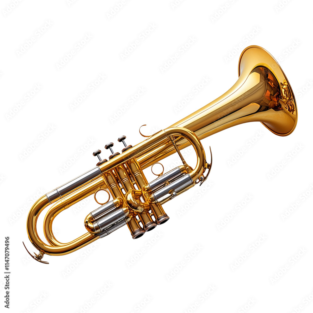 Obraz premium trompet music intrument white background