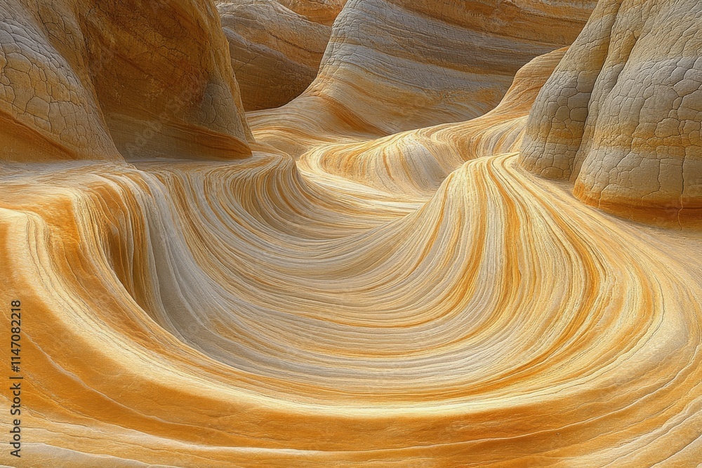 Beautifully sculpted sandstone formations in a vast desert landscape under a partially cloudy sky at the Wave Beautifully sculpted sandstone formations in a vast desert landscape under a partially cloudy sky at the Wave
