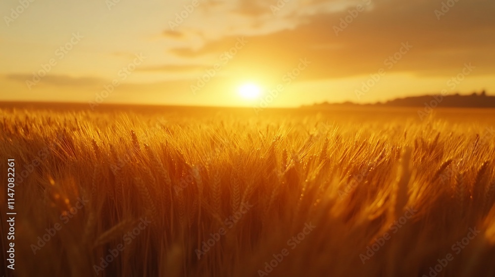 Golden wheat field at sunset. Golden wheat field at sunset.