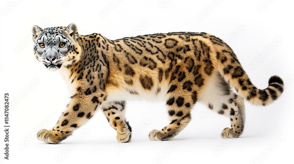Fototapeta premium Elegant big cat walks gracefully, showcasing distinct patterns o