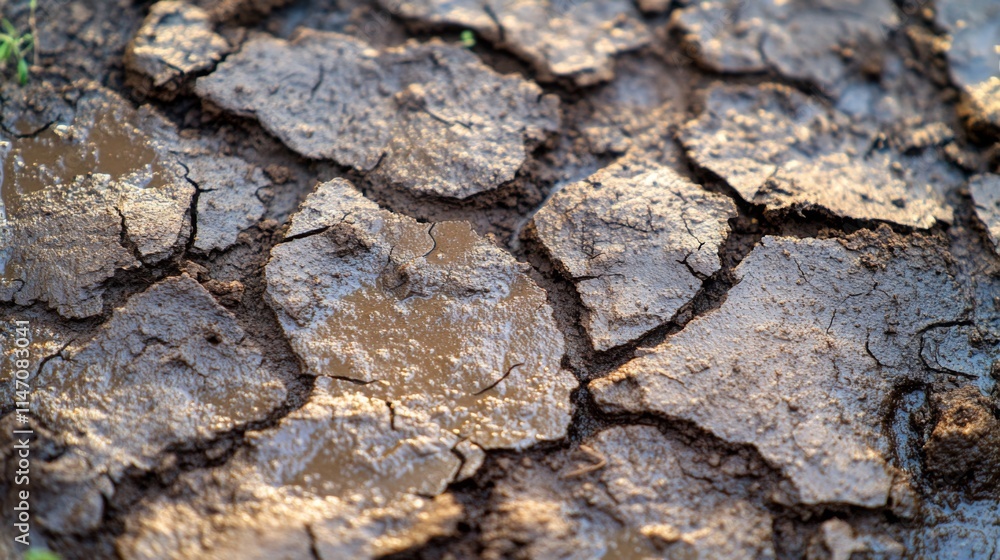 Cracked Mud Surface Showing Waterlogged Texture Cracked Mud Surface Showing Waterlogged Texture