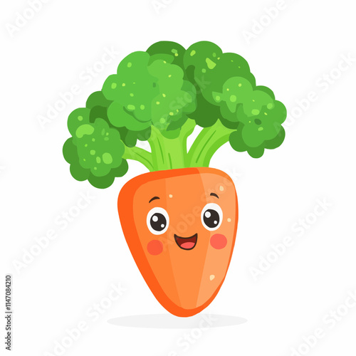 Cute vegetable cartoon illustration with vibrant colors