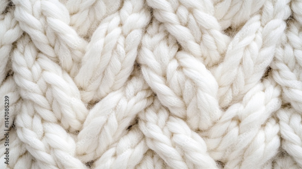 Thick White Yarn Cable Knit Texture Thick White Yarn Cable Knit Texture