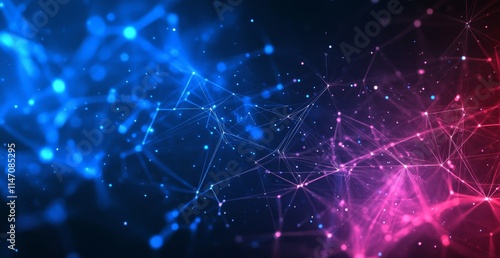 Wallpaper Mural Abstract blue and red network connection background. Torontodigital.ca