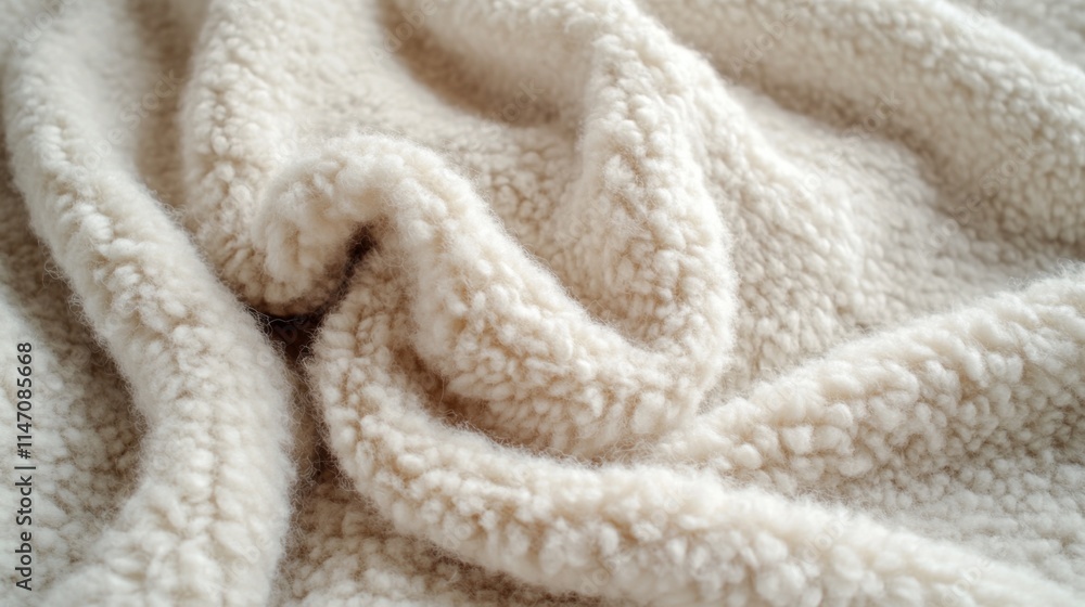 Cream Colored Fluffy Fabric Texture Close Up Cream Colored Fluffy Fabric Texture Close Up
