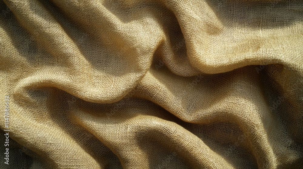 Draped Beige Burlap Fabric Texture Background Draped Beige Burlap Fabric Texture Background
