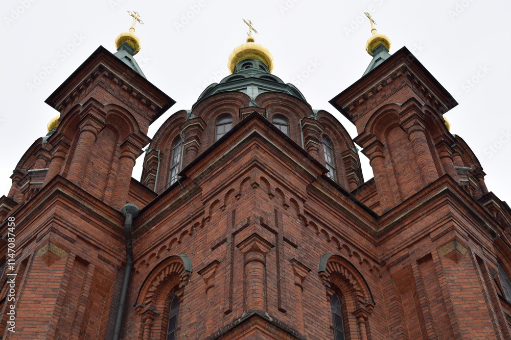 Obraz premium Uspenski Cathedral is a Greek Orthodox or Eastern Orthodox cathedral in Helsinki, Finland, and main cathedral of the Orthodox Church.