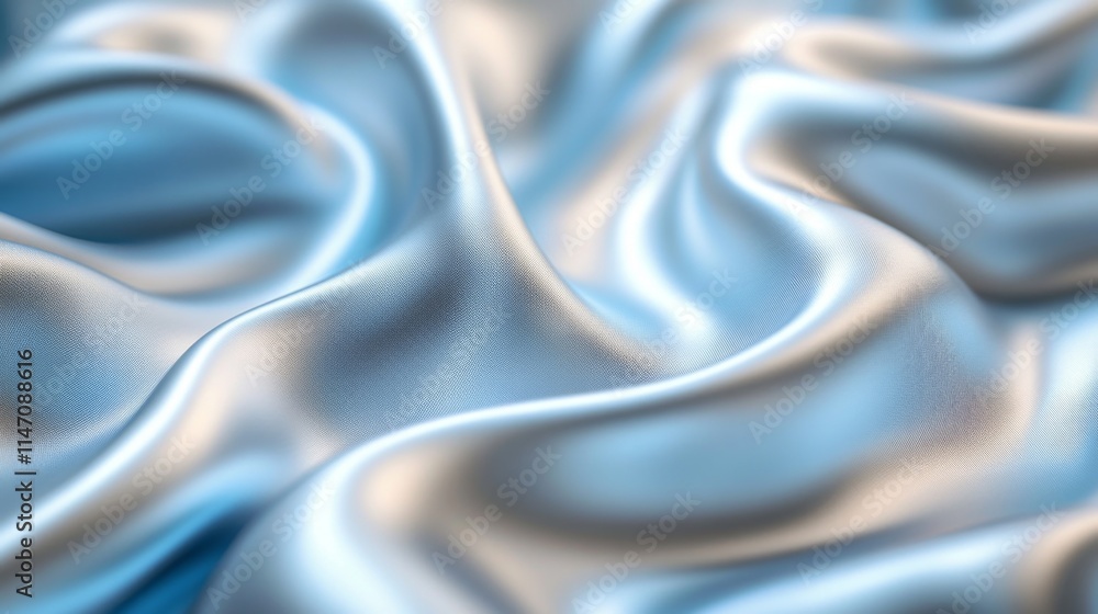 Obraz premium Abstract Blue Silk Fabric Draped Softly