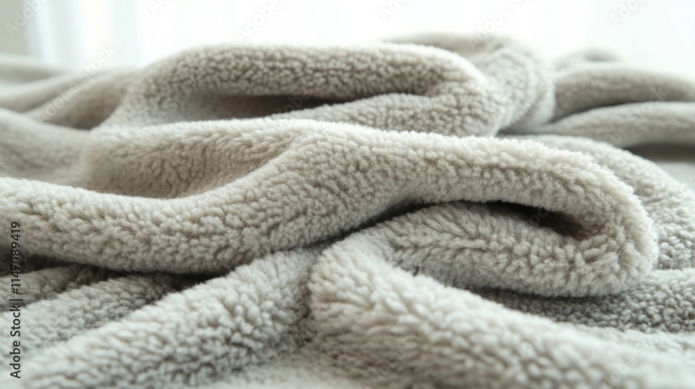 Soft Grey Fleece Blanket Texture Close Up Soft Grey Fleece Blanket Texture Close Up
