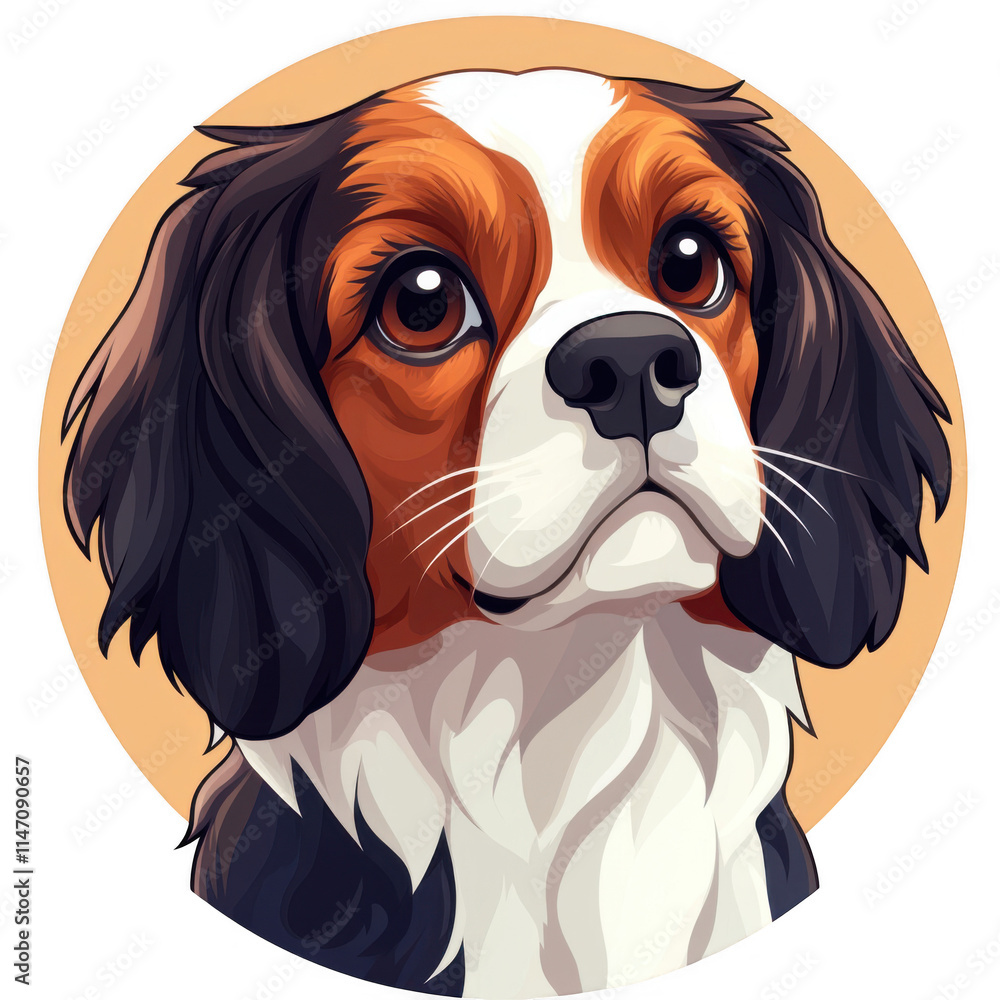 Brown icon of Cavalier King Charles Spaniel dog isolated on a transparent background Minimalist flat icon, vector on a no background png Brown icon of Cavalier King Charles Spaniel dog isolated on a transparent background Minimalist flat icon, vector on a no background png